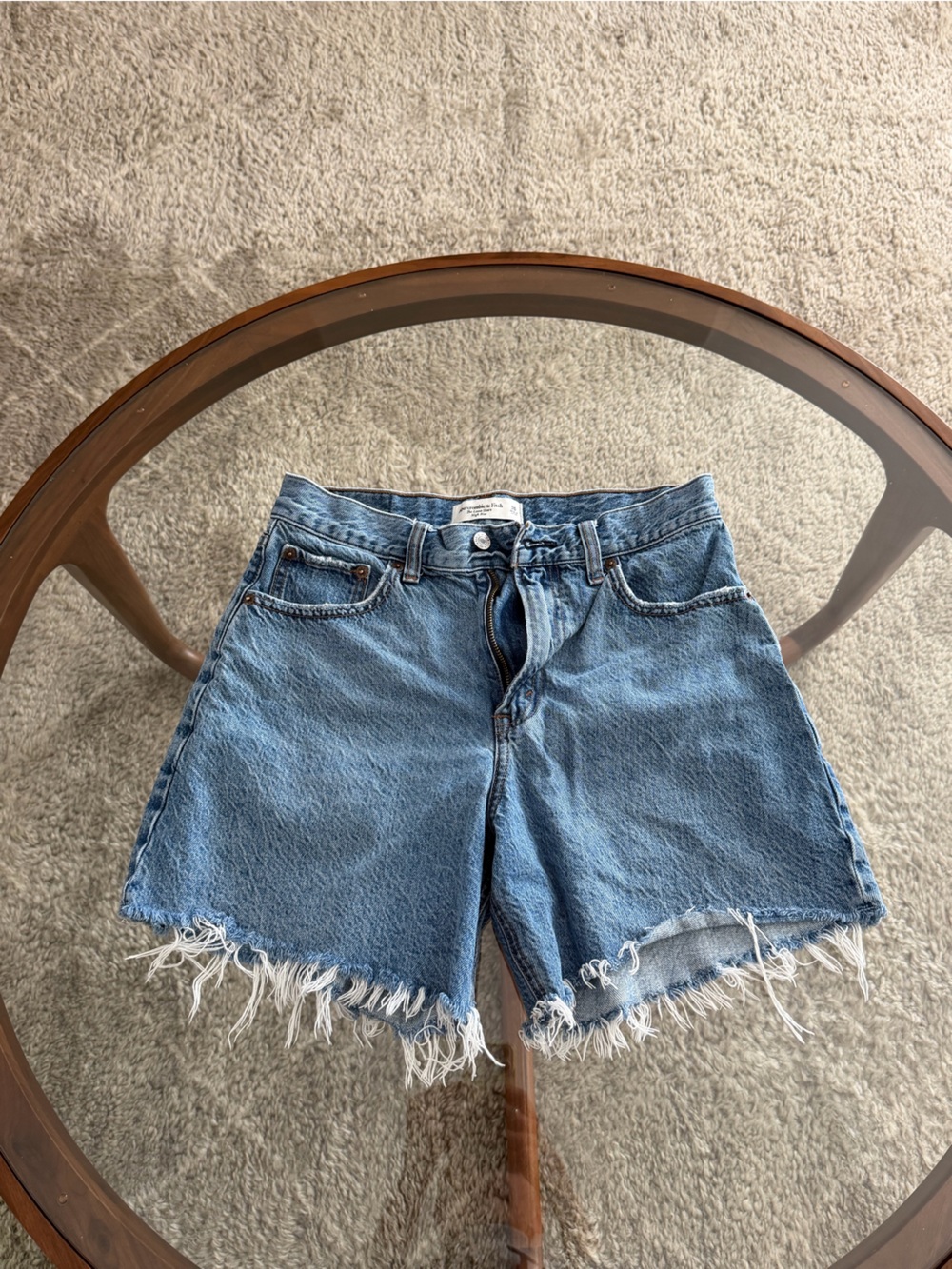 Abercrombie & Fitch the loose short high rise Denim Shorts